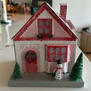 Light-Up Holiday Winter Whimsical House Scene